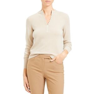 Theory Cashmere Henley - Oatmeal
